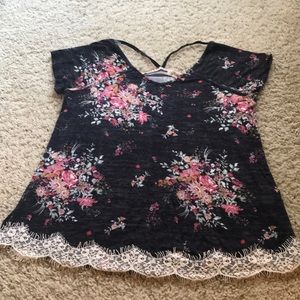 Black Floral T-shirt